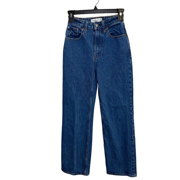 Abercrombie & Fitch 90s Relaxed High Rise Jeans Curve Love Size 23 Blue Denim - Picture 1 of 7